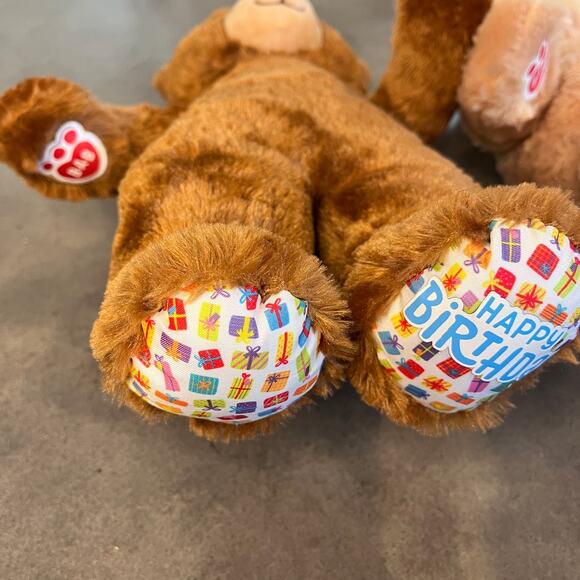 Build a Bear BAB Birthday brown beige 2 bear bundle original classic size 16" - Picture 3 of 8